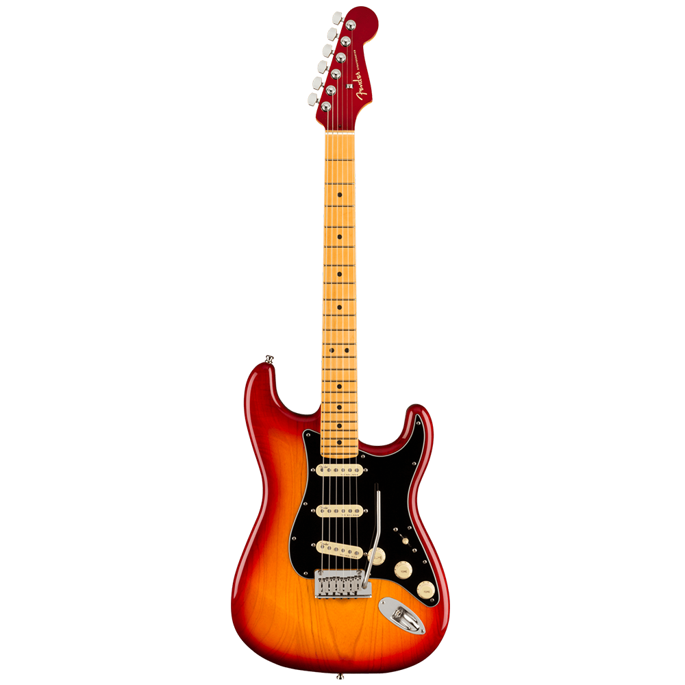 Fender American Ultra Luxe Stratocaster Maple Plasma Red Burst