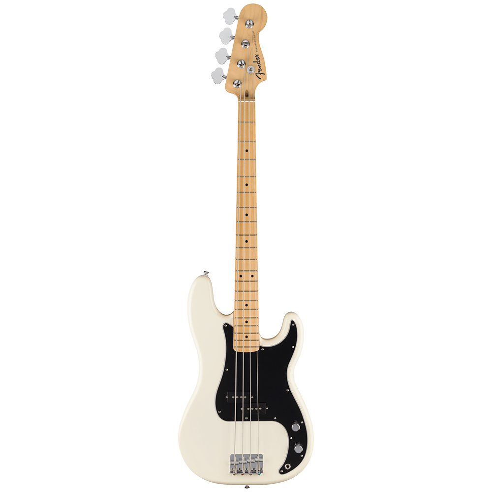 Fender Standard Precision Bass Maple Black Pickguard Olympic White