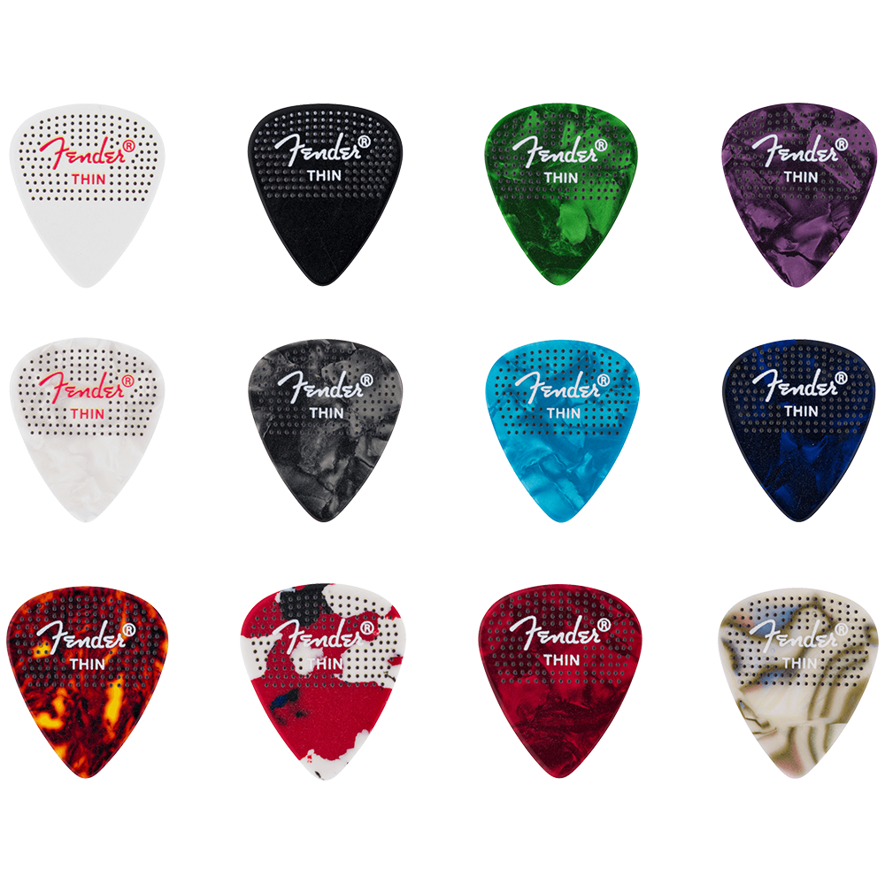 Fender Dotted Celluloid Picks 351 Shape Thin - 12 Pack