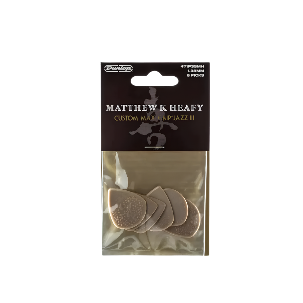 Dunlop Guitar Pick MATT HEAFY CUSTOM MAX-GRIP JAZZ III (6 PK) 471P3SMH