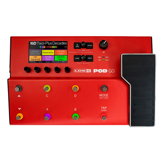 Line 6 Pod Go Multi-Effects Guitar Processor P34-1 LIMITED EDITION RED