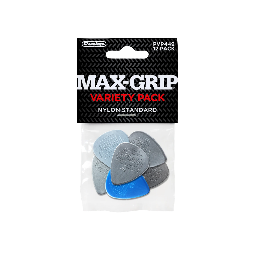 Dunlop Guitar Pick Max Grip Nylon Standard Variety Pack 12 Pack PVP449