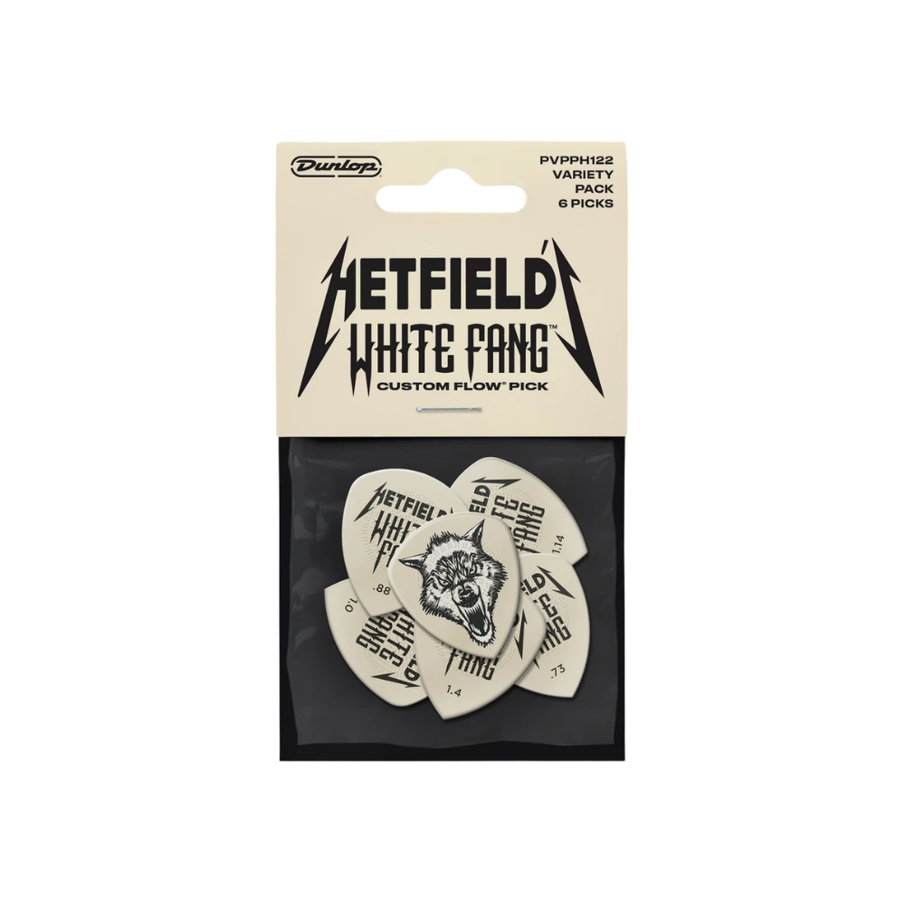 Dunlop Guitar Pick Hetfield White Fang Custom Flow 6 Pack PVPPH122