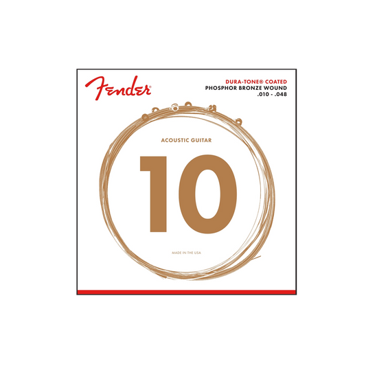 Fender 860XL Dura-Tone Coated Phosphor Bronze Acoustic Strings 10 - 48