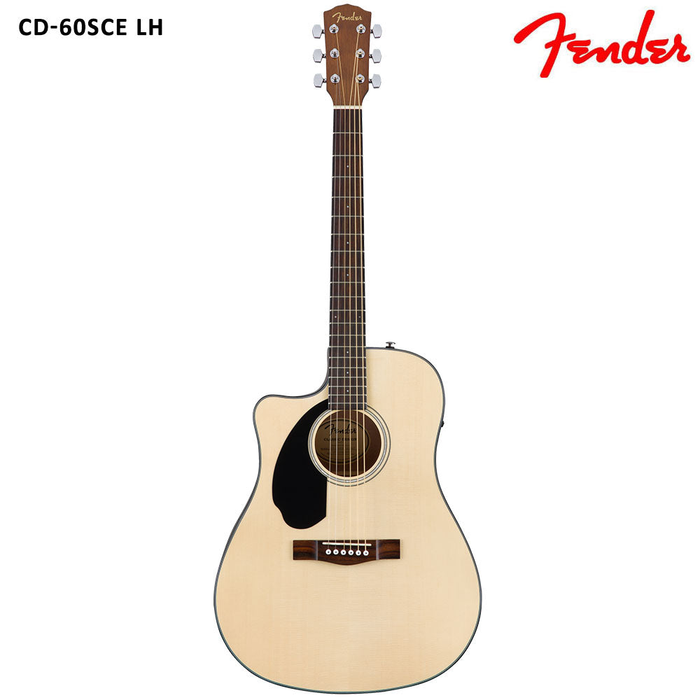 Fender CD60SCE Natural LH Dreadnought Semi Acoustic Guitar