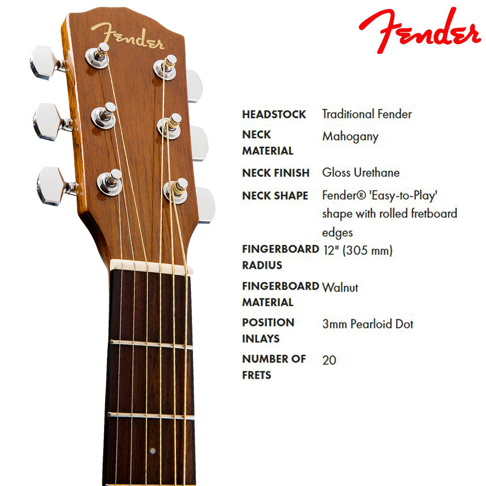 Fender CD60SCE Natural LH Dreadnought Semi Acoustic Guitar