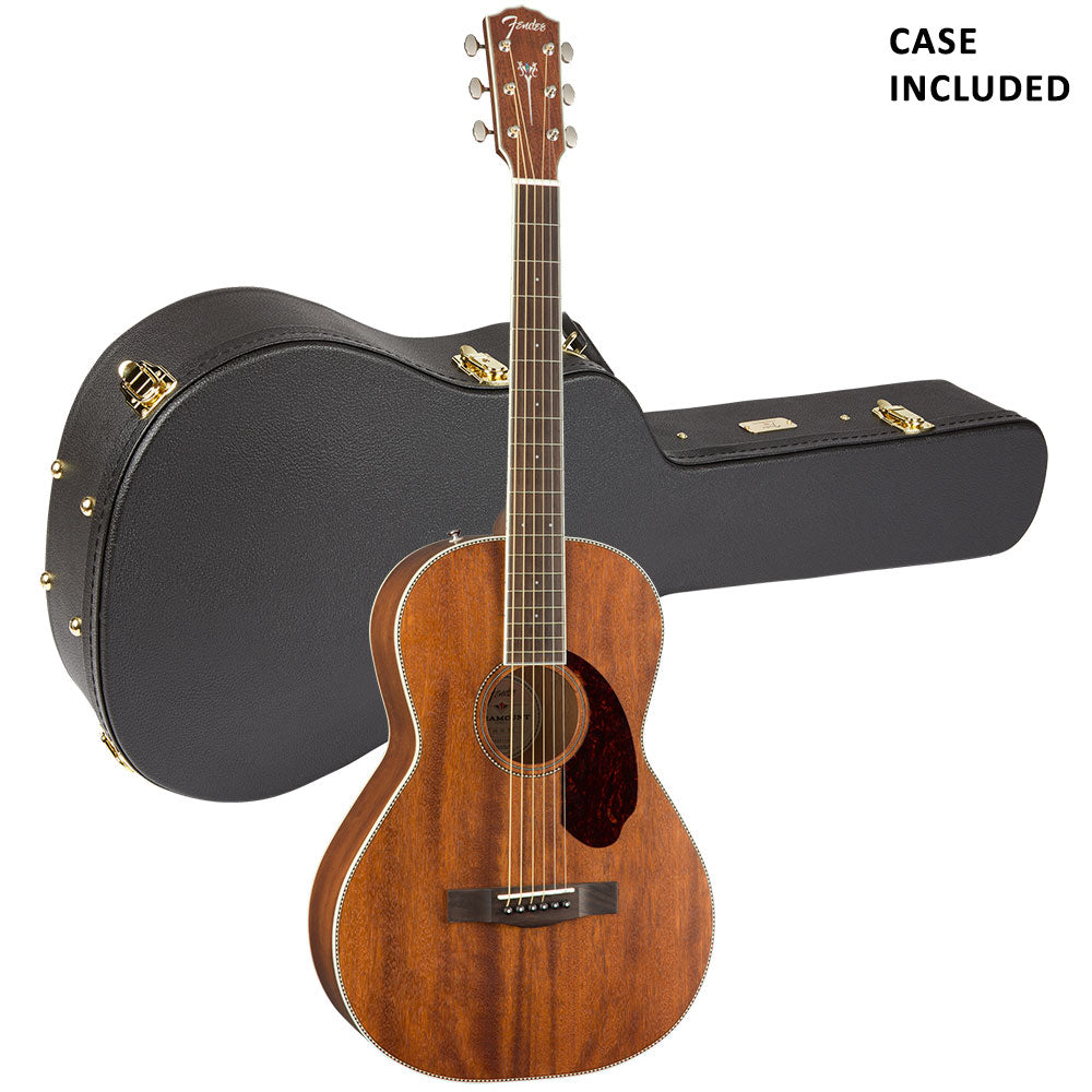 Fender PM 2 Mahogany Parlor Acoustic Guitar W/Case