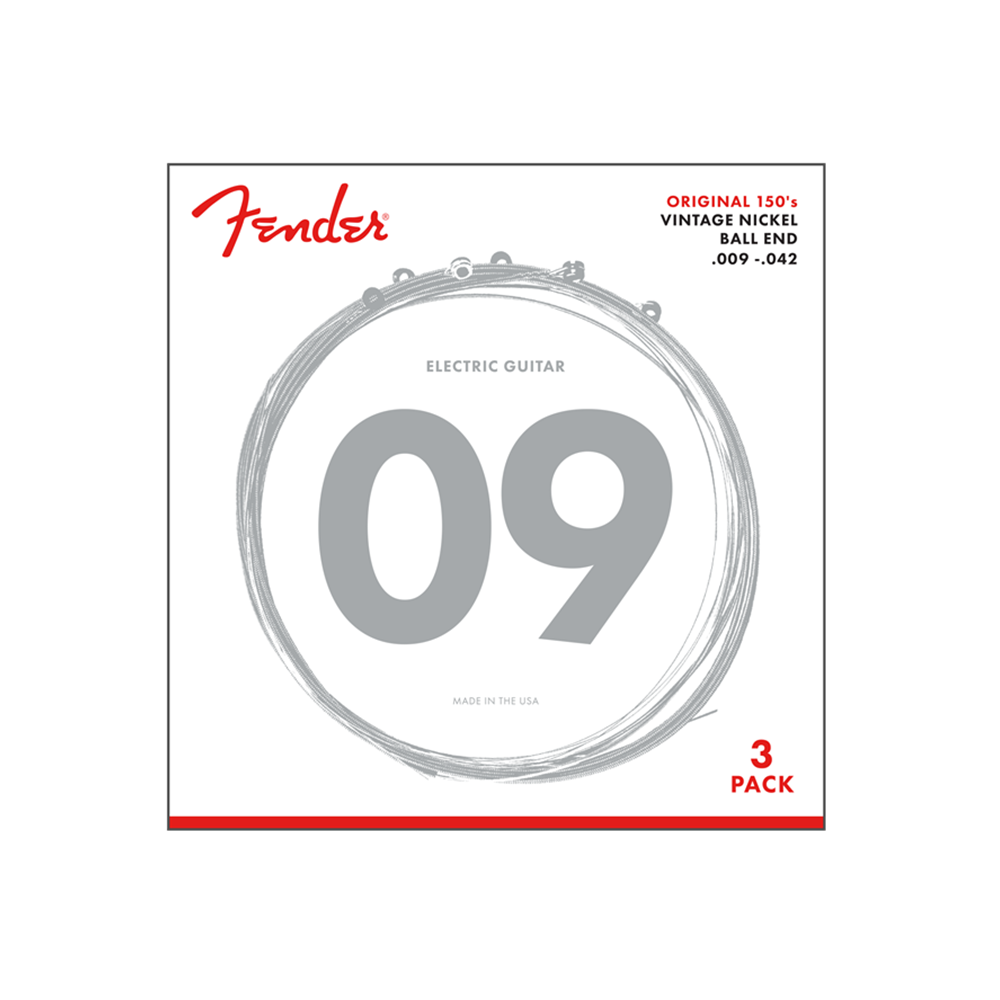 Fender Electric Guitar String Original Pure Nickel 150 .009-.042 150L -3 pack