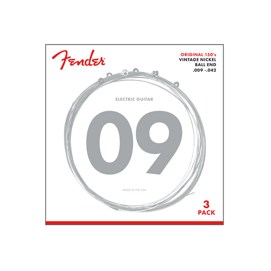 Fender Electric Guitar String Original Pure Nickel 150 .009-.042 150L -3 pack