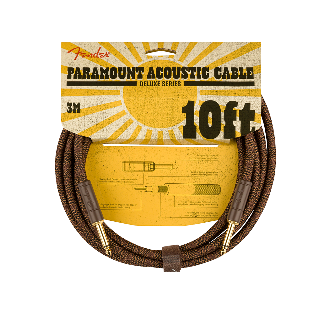 Fender Paramount 10' Acoustic Instrument Cable Brown