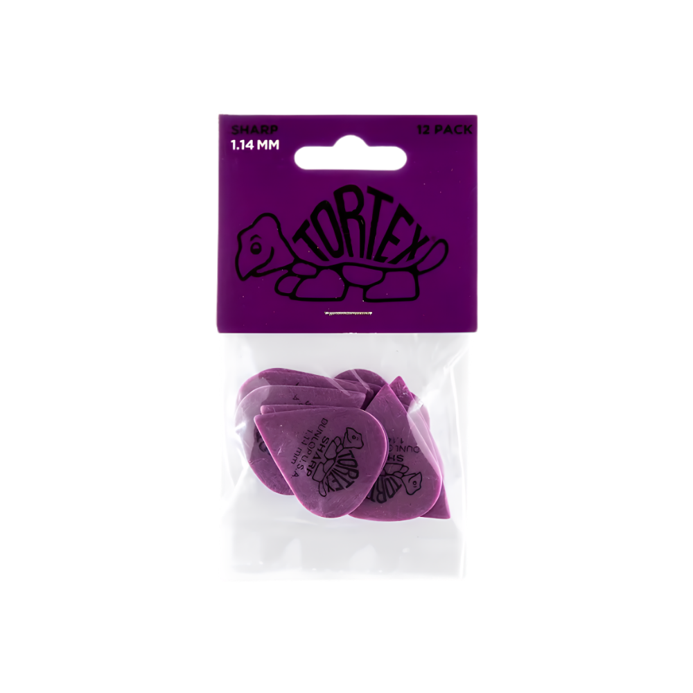 Dunlop Guitar Pick Tortex Sharp 1.14mm 12 Pack 412P