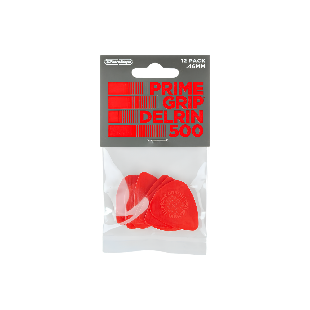 Dunlop Guitar Pick Prime Grip Delrin 500 12 Pack