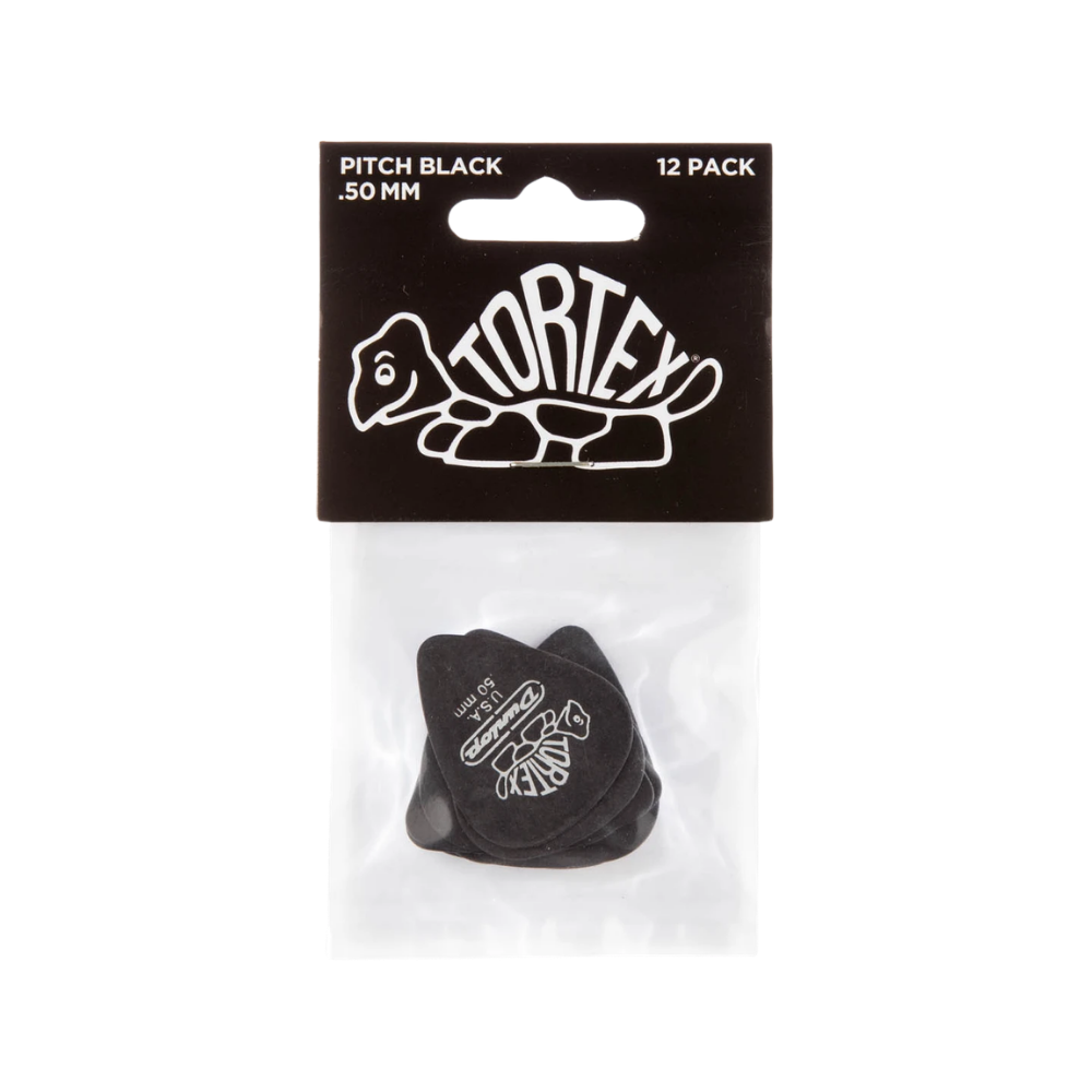 Dunlop Guitar Pick Tortex Pitch Black Standard - 72 Pack 488R