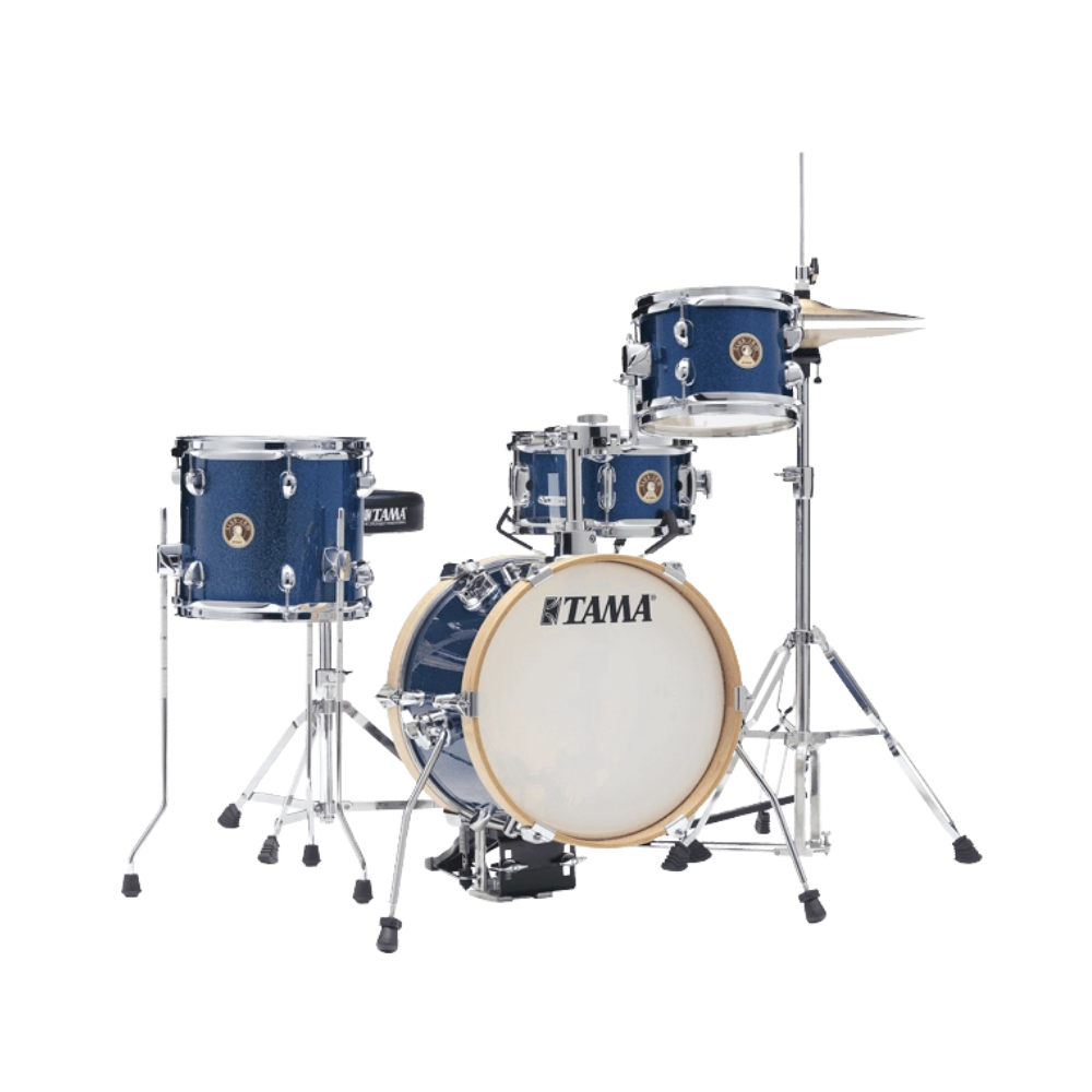 Tama Club Jam Flyer Kit 4 Piece W/Hardware & Throne LJK44HS Indigo Sparkle