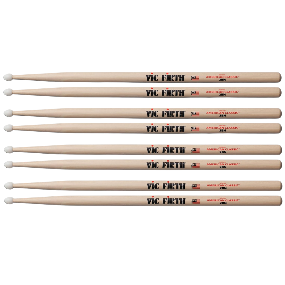 Vic Firth Drumstick Value Pack of 4 2B Nylon P2BN.3-2BN.1