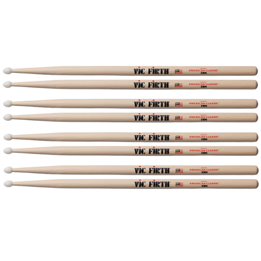 Vic Firth Drumstick Value Pack of 4 2B Nylon P2BN.3-2BN.1