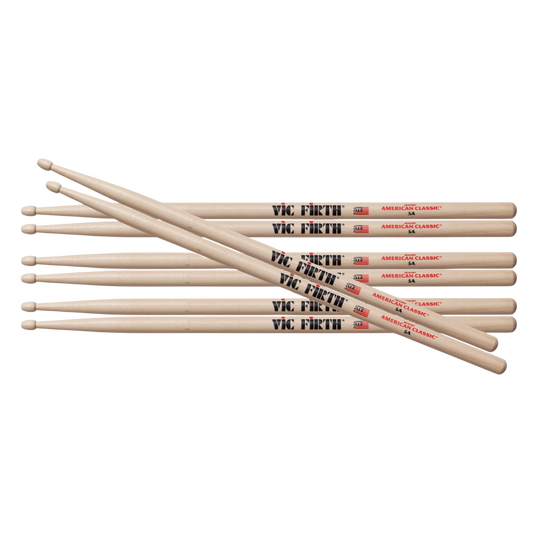 Vic Firth Drumstick Value Pack of 4 5A P5A.3-5A.1