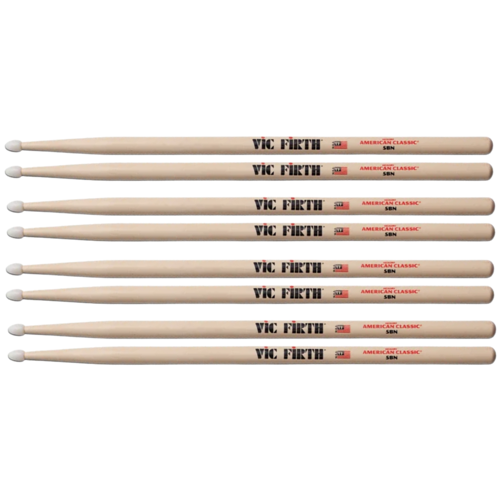Vic Firth Drumstick Value Pack of 4 5B Nylon P5BN.3-5BN.1
