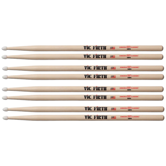 Vic Firth Drumstick Value Pack of 4 5B Nylon P5BN.3-5BN.1