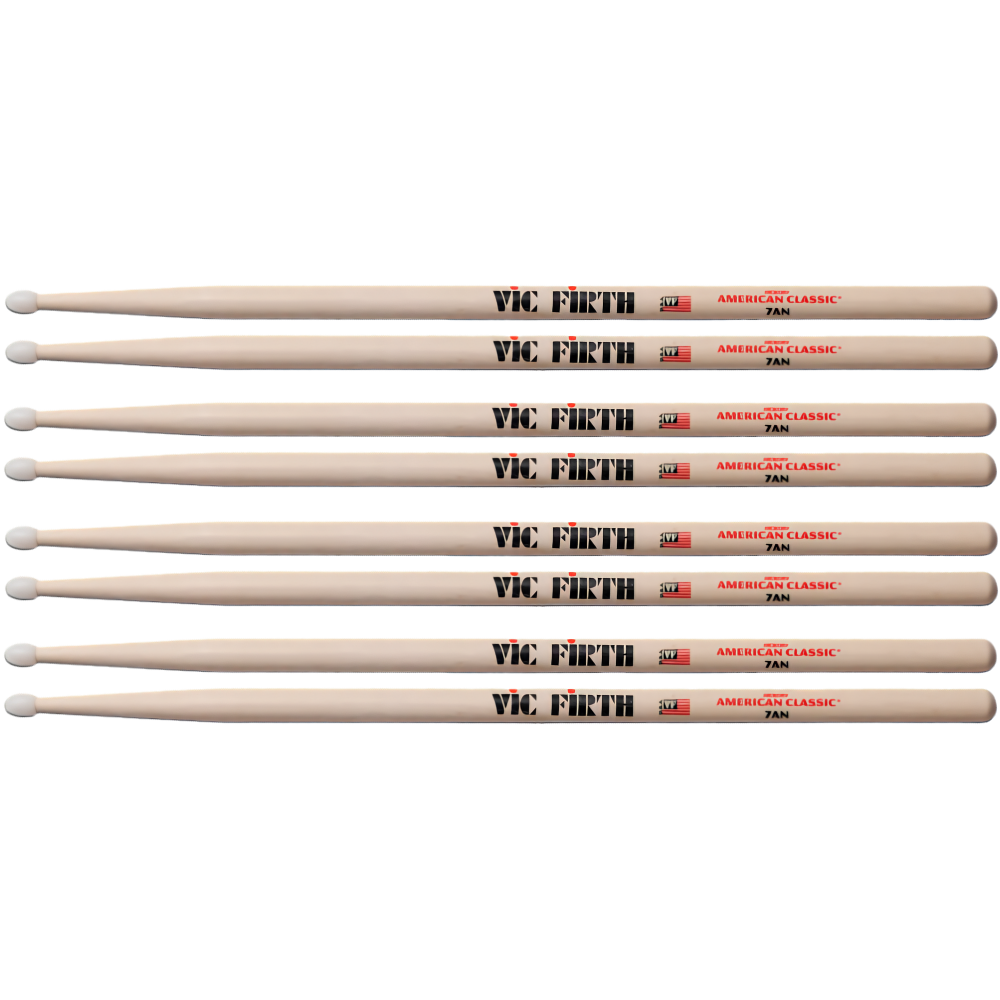 Vic Firth Drumstick Value Pack of 4 7A Nylon P7AN.3-7AN.1