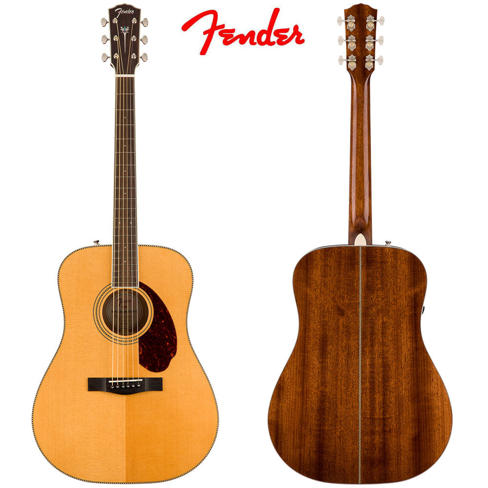 Fender PM 1E Natural Dreadnought Semi Acoustic Guitar W/Case